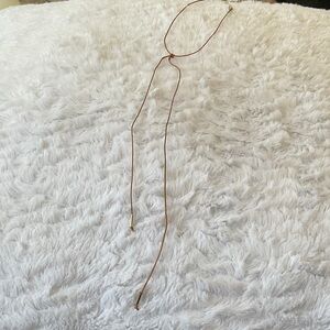 Minimal Brown Leather Cord Necklace with Gold Accents